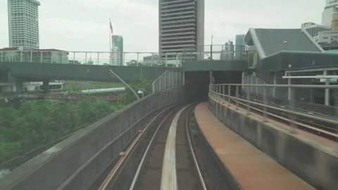 View from inside train of the LRT Kelana Jaya Line Stock Footage 248119367
