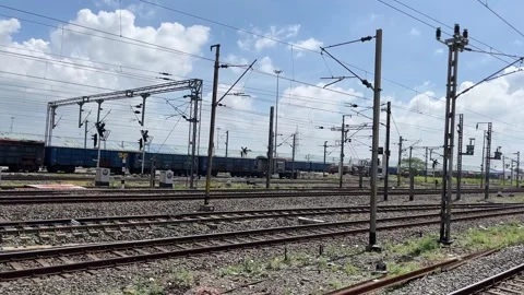 View from inside the train to the outside Stock Footage 323359154