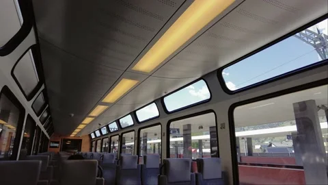 View from Inside the Train to the Zermatt - Famous Village in Swiss Alps 库存影片 157991859