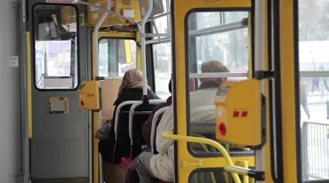 View from inside tram in warsaw poland Stock Footage 65449666