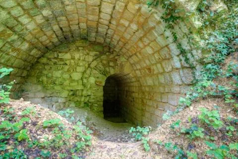 View inside a vault of the batterie de l'hopital Stock Photos