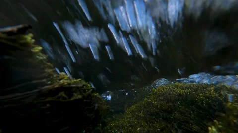 The view from the inside of water flowing under strong pressure Stock Footage 171856612