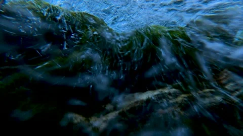 The view from the inside of water flowing under strong pressure Stock Footage 171856648