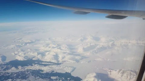 View from intercontinental airplane porthole Stock Footage 107906201