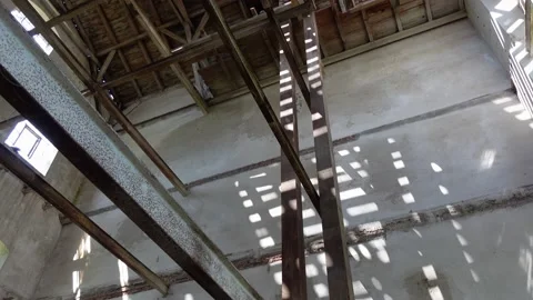 A view of the interior of an abandoned grain mill. The shot was taken in soft Stock Footage 156168246