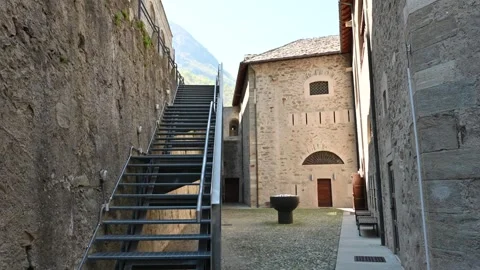 View of the interior of the bard fort Stock Footage 272468106