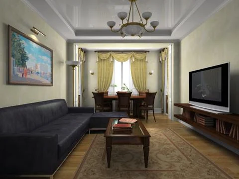 View on the interior in classical style Stock Illustration