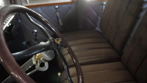 View Of The Interior Of An Old Retro Car Stock Footage 292931369
