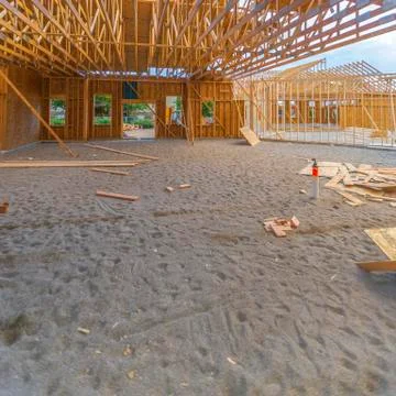 View of interior rooftop and building development Foto stock