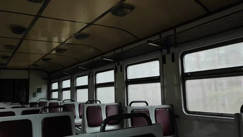View of the interior of the train during movement. Stock Footage 225238533