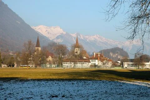 View of Interlaken in spring Stock Photos
