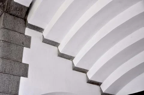 View of internal space. Close-up of the celing decoration. Stock Photos