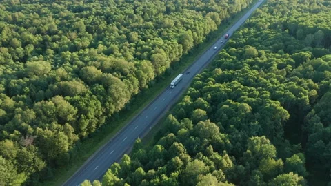 View of the interregional highway. The concept of cargo delivery throughout the Stock Footage 157426967