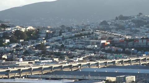 View of Interstate 280 and Bernal Heights, San Francisco, USA Stockbeeldmateriaal 232744834
