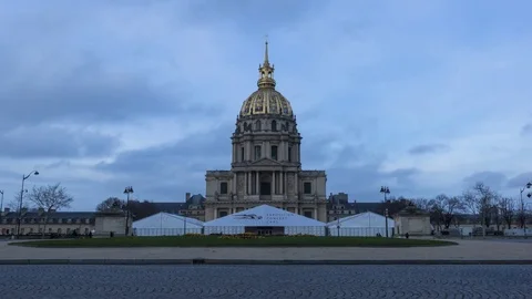 View of The Invalides in Paris Stock Footage