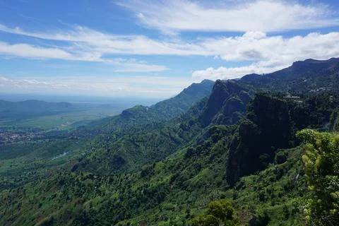 View from the Irente view point in the Usambara Mountains near Lushoto Stock Photos