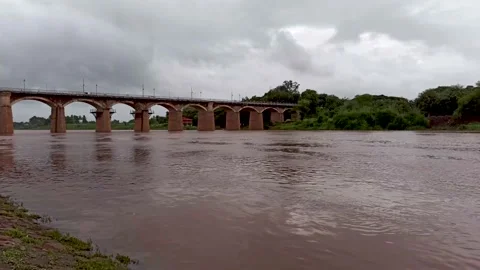 View of Irwin bridge at evening time during rainy season. Stock Footage 138323103