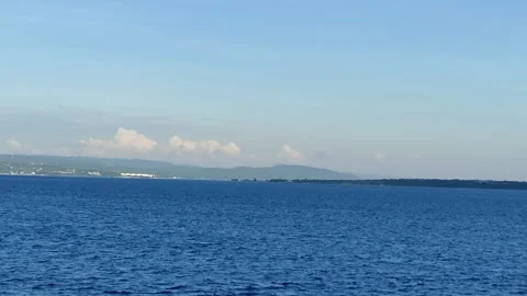 The view of the island from aboard the ship. Stock Footage 311489853