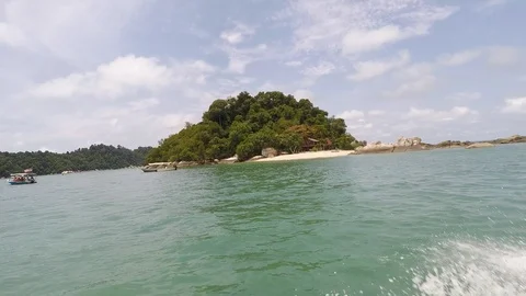 View of an island on moving boat Video stock 88066679