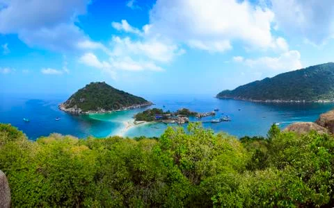 View of the island Nangyuan 24 January 2015. Thailand Stock Photos
