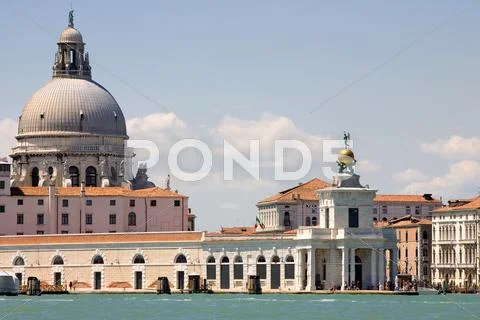 View From Island San Giorgio Maggiore Medium Telephoto Lens On Tripod Mounted Stock Photos
