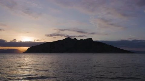 View of the island at sunset Stock Footage 165174815