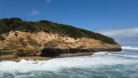 View of island surrounding by wave and clear sky Stock Footage 101462076