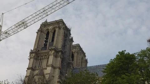 View of the Isle of Cite, Notre-Dame de Paris. Stock Footage 308727214