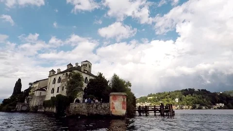 View of Isola San Giulio Stock Footage 83556348