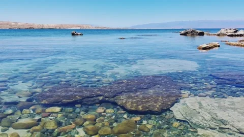 View of Issyk-Kul mountain lake, Kyrgyzstan. Stock Footage 260701503