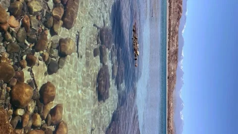 View of Issyk-Kul mountain lake, Kyrgyzstan. Stock Footage 260701956