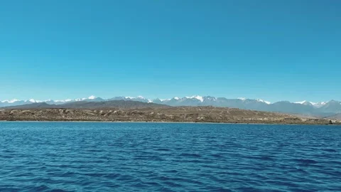 View of Issyk-Kul mountain lake, Kyrgyzstan.  Stock Footage 272727494