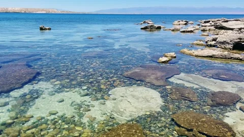 View of Issyk-Kul mountain lake, Kyrgyzstan.  Stock Footage 272733777