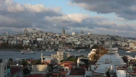 View of Istanbul city, Turkey Stock Footage