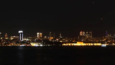 View of Istanbul at night Video stock 78544211
