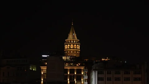 View of Istanbul at night Stock Footage 314093179