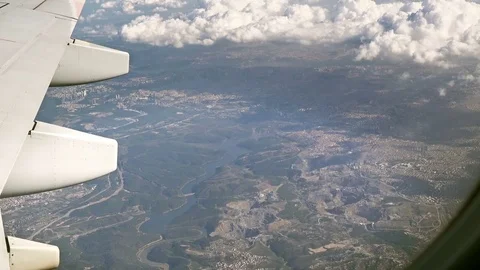 View of Istanbul from the window of the plane, Turkey Video stock 81686041