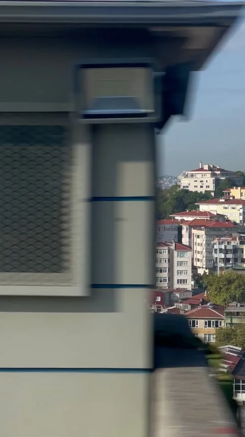 A view of Istanbul's skyline featuring a blend of traditional houses Stock Footage 312984745