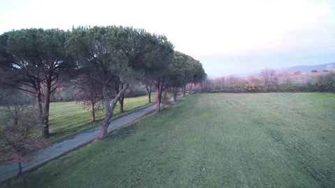 View of italian landscape at sunset Video stock 84714868