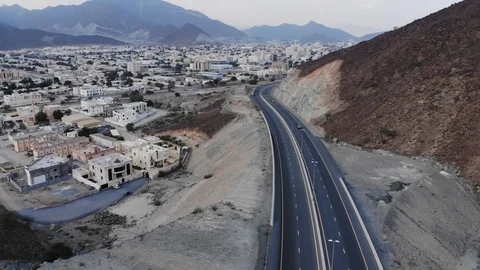 View from Jabel Hafeet mountain, Al Ain - UAE. Stock Footage 103356780