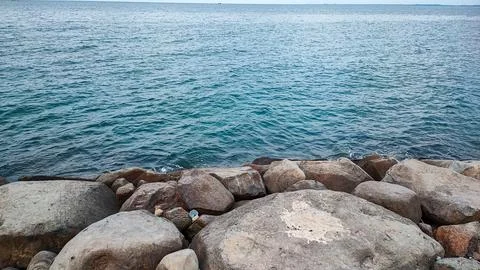 View of Jagu beach Stock Photos