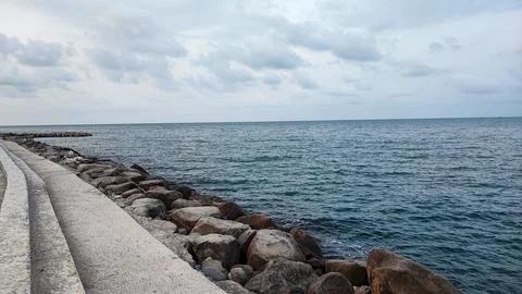 View of Jagu beach Foto stock