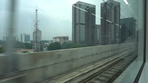 View of Jakarta In MRT Train Video stock 154672345