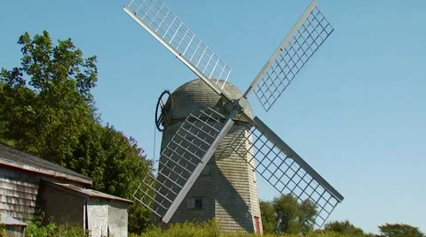 View of Jamestown Windmill Stock Footage 54593129