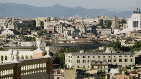 View From the Janiculum Hill. Long Shot Stock Footage 98680080
