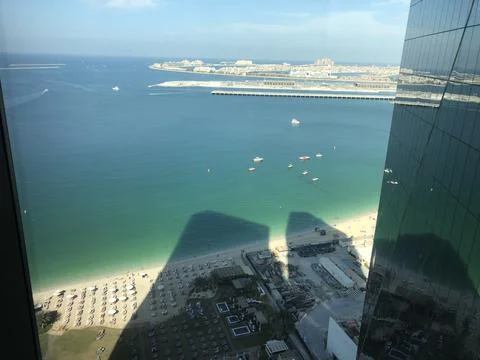 View on the JBR beach from above Stock Photos