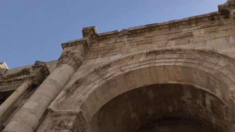 View of Jerash Roman ruins in Jordan Stock Footage 324683022