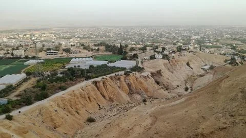 View of Jericho from St. George’s Monastery on the hill Stock Photos