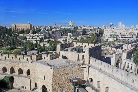View of Jerusalem from the Jerusalem Citadel Stock Photos