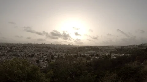 View of Jerusalem mount of Olives Stock Footage 117664980